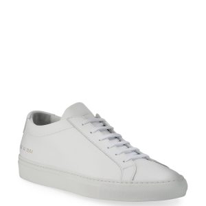 Common Projects Men’s Achilles Leather Low-Top Sneakers, White