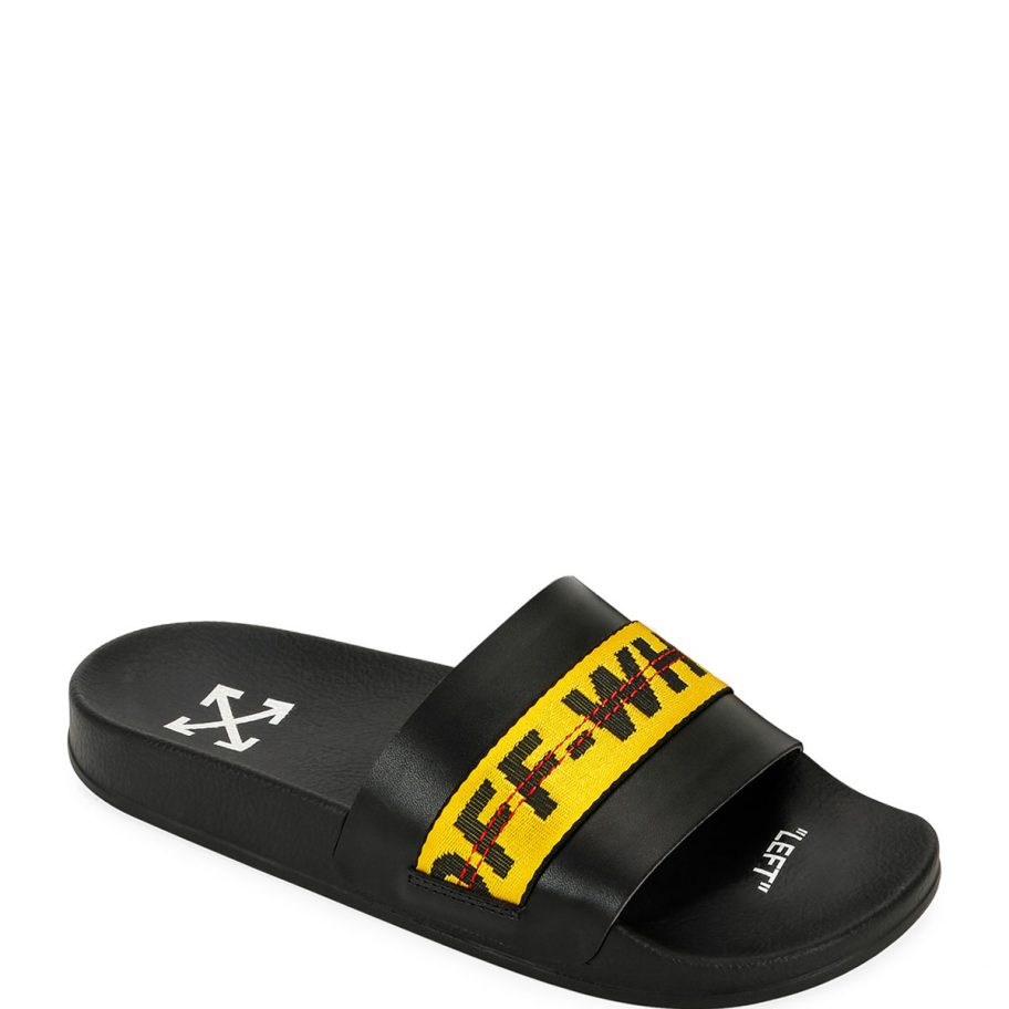Off-White Men’s Industrial Leather Slide Sandals – ALL SHOE STYLES
